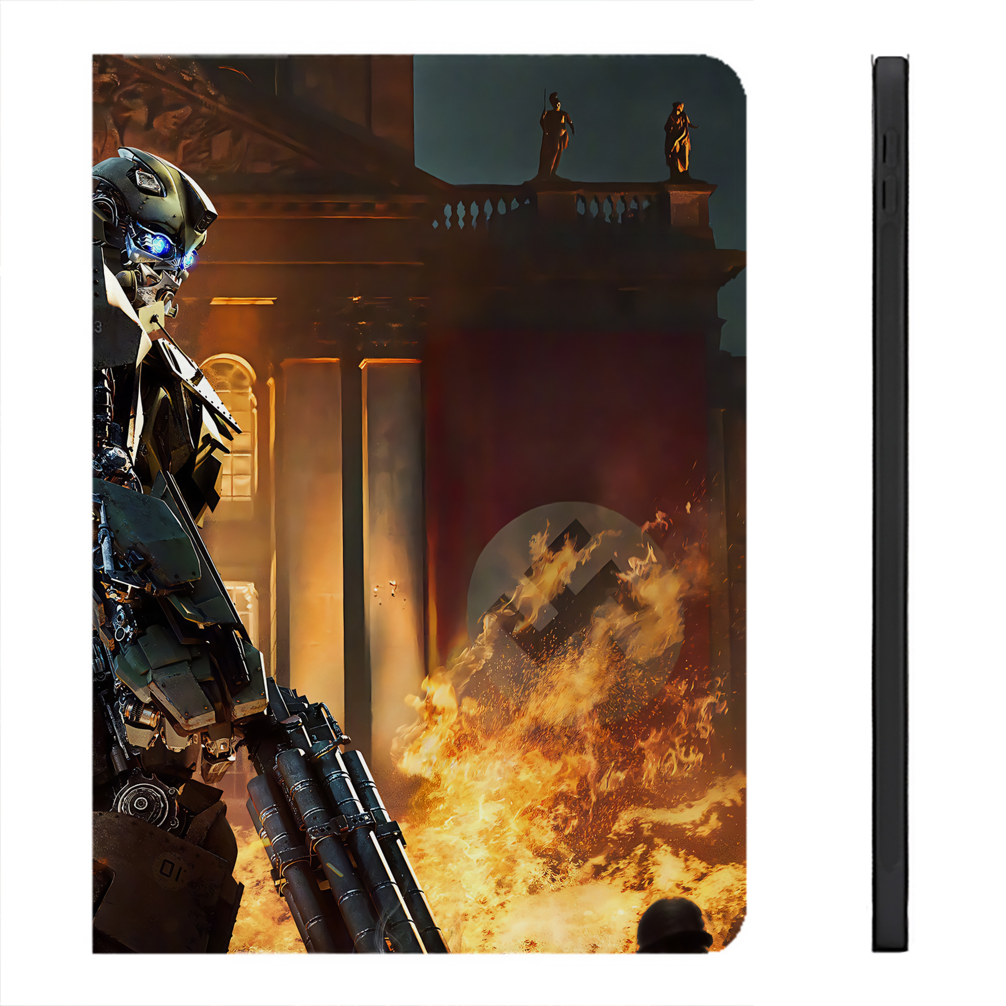 （画像用） Transformers トランスフォーマー IPadケース ペンホルダー付き ブックスタイルデザイン